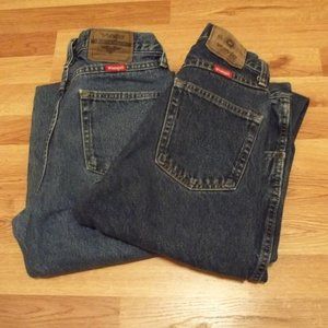 2 Pair Mens Wrangler Dark Wash Denim Jeans 31W 30L Regular Fit
